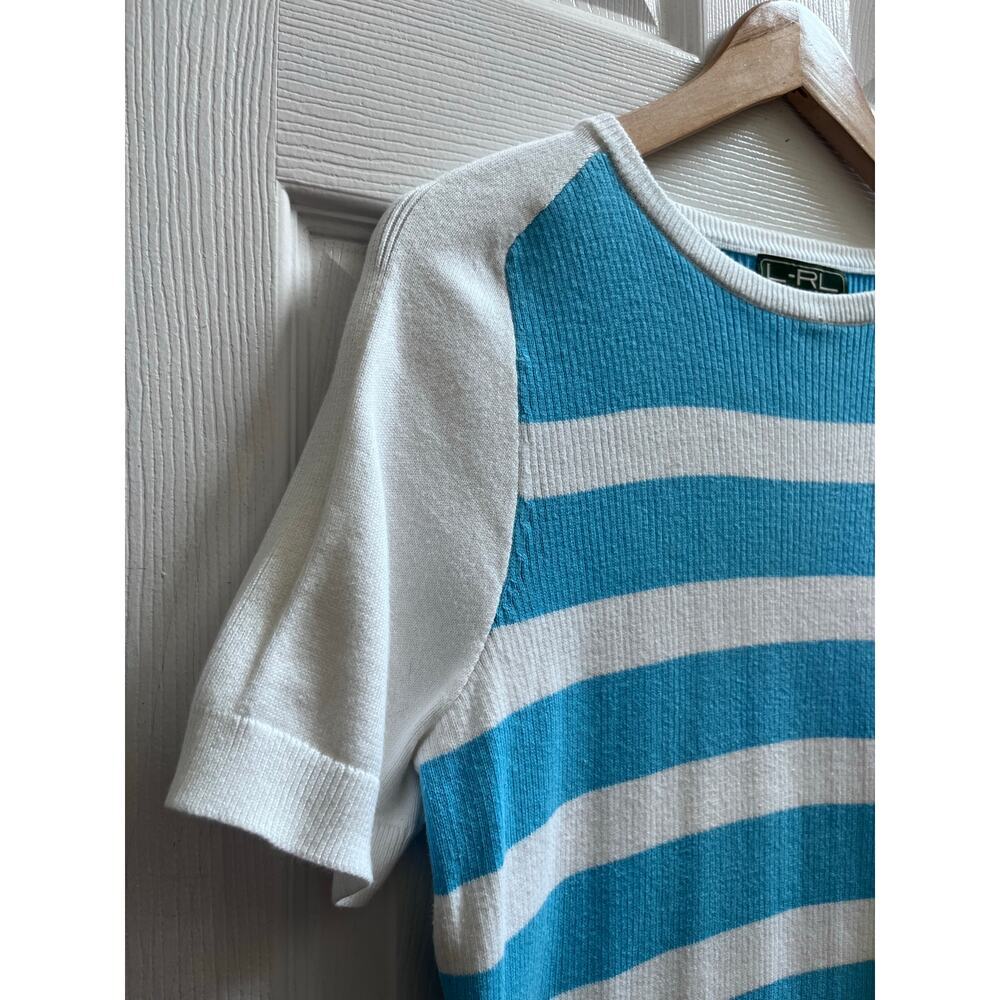 Vintage Lauren Ralph Lauren Active Knit Short Sleeve Sweater Top Medium - Picture 5 of 12